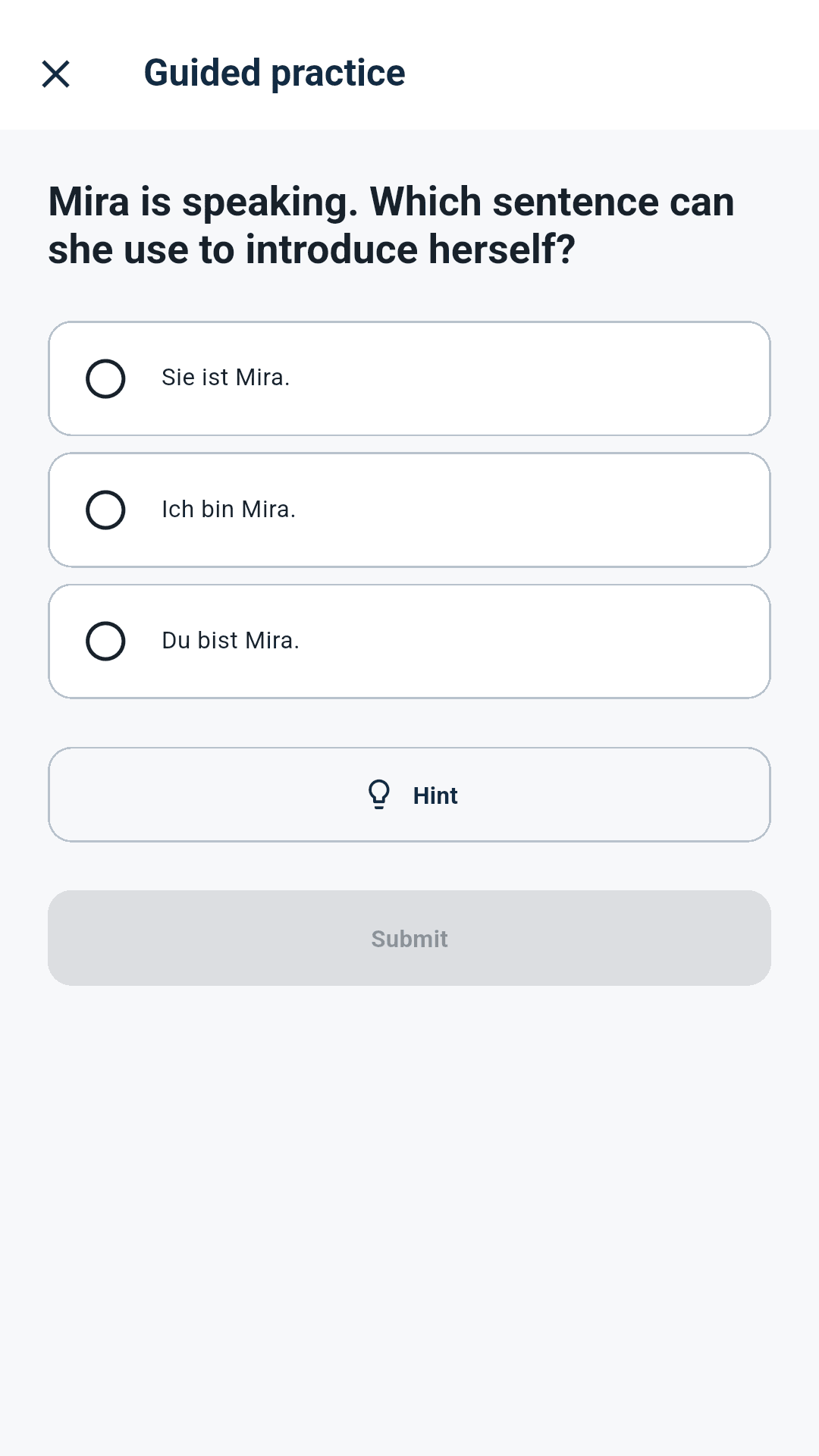 Be Deutsch guided practice activity with a learning prompt